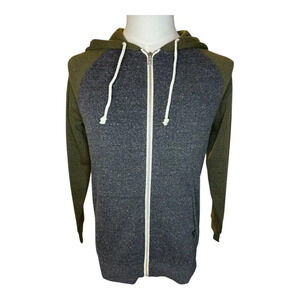 NEW Threads 4 Thought Men’s XS Triblend Raglan Colorblock Zip Fleece Hoodie NWT
